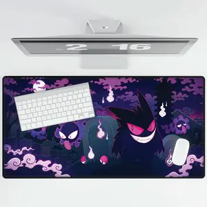 [Sale Up To 50%] Spooky Pokemo Ghost Type Desk Mat Purple Haunted Night Design