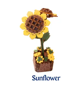 3D Flower Puzzle Sunflower Hyacinth Lilly No Glue 100+ Pieces Balsa Wood Puzzle Lovers Toy