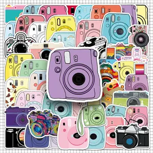 Camera Pattern Sticker, 100pcs/set Waterproof Self Adhesive Decor Paper, Decor Sticker for Gift Greeting Card Water Bottle Laptop Phone, Ornaments
