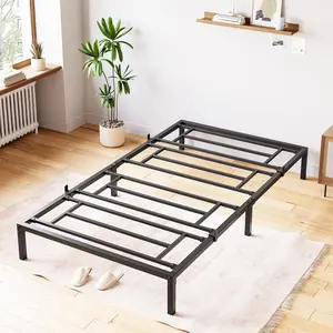 Garvee Twin Size Bed Frame, 8 Inch Metal Platform Bed Frames with Heavy Duty Steel Slat Support , No Box Spring Needed, Noise Free ,Anti-Sliding Slat ,Easy Assembly, Under Bed Storage