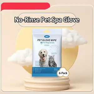 Pet Glove Wipes - Hypoallergenic Disposable No-Rinse Grooming Wipes for Dogs & Cats - Comfortable and Hygienic Grooming Solution