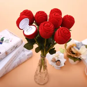 Creative Ring Box Earrings Box With Branch Roses Creative Ring Box Earrings Box With Branch Roses