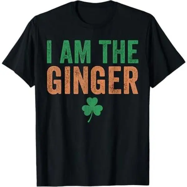 Men's Casual Short-Sleeve Round Neck T-Shirt - "Dibs on The Ginger, I Am The Ginger" Funny St. Patrick's Day Menswear Top, Tshirt