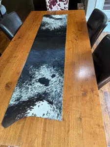Black & White Cowhide Table Runner