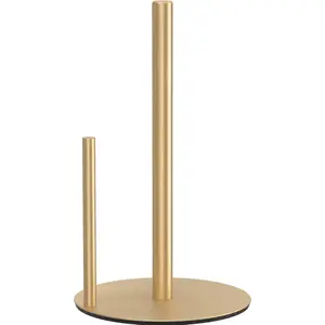 Paper Towel Holder Gold, Premium Stainless Steel Kitchen Roll Dispenser, Countertop Roll Organizer