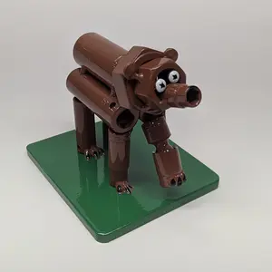Metal Scrap Bear Sculpture - Contemporary Art Hand-Made with Nuts, Bolts, and Sockets Unique Design Durable Automotive Urethane Finish 6x6x6 Inches