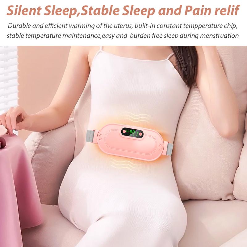 Portable Heating Pad with 3 Heat Levels & 4 Massage Modes, Automatic Shut Off, Adjustable, Menstrual Cramps Relief, Comfort Daily Heated Wrap, USB Charging, 2200mAh Battery, ABS Material, 50℃, 55℃, 60℃ Settings
