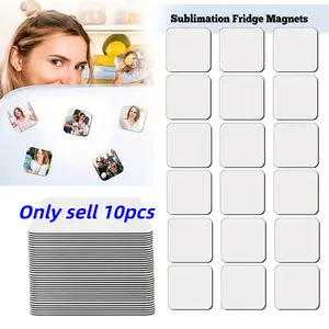 10pcs Blank Refrigerator Magnets, Sublimation Printable Photo Stickers, DIY Kitchen Decor, Office Calendar, Home Wall Art