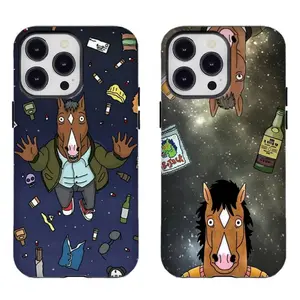 Vintage BoJack Horseman Phone Case Trendy Cartoon Phone Case Compatible for iPhone 17 16 15 14 13 12 11 and for Samsung S21-S25 Perfect Gift for Fans Her/Him