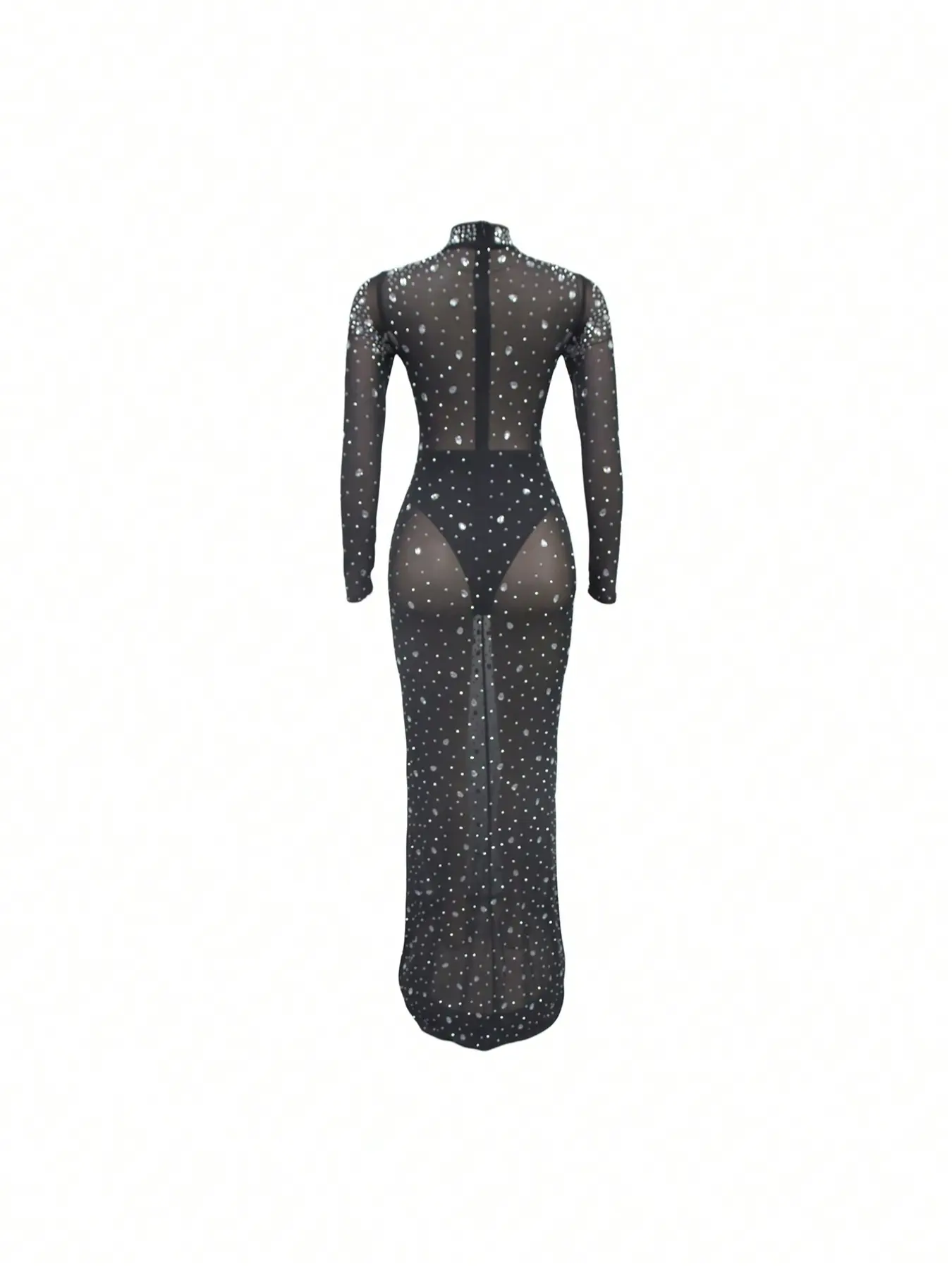 knee length dresses for ladies Rhinestone Mesh Pleated Plus Size Maxi Dress