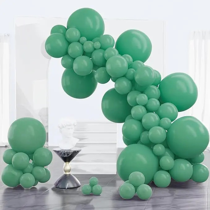 PartyWoo Dusty Green Balloons 100 pcs Different Sizes of 18 12 10 5 Inch Matte Sage Olive Boho Green Eucalyptus Latex Balloon Arch Kit Garland for Wedding Baby Shower Party Decorations Green-F03