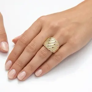 "Majestic Wave" Ring in 14K Premium Laminated Gold.