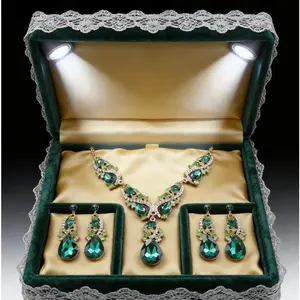 Dress Jewelry Set - Vintage Alloy Plated Necklace & Earrings, Fashion Accessory
