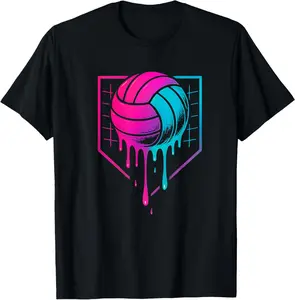 100% Cotton Volleyball Drip for Ice Cream Drip Volleyball T-Shirt