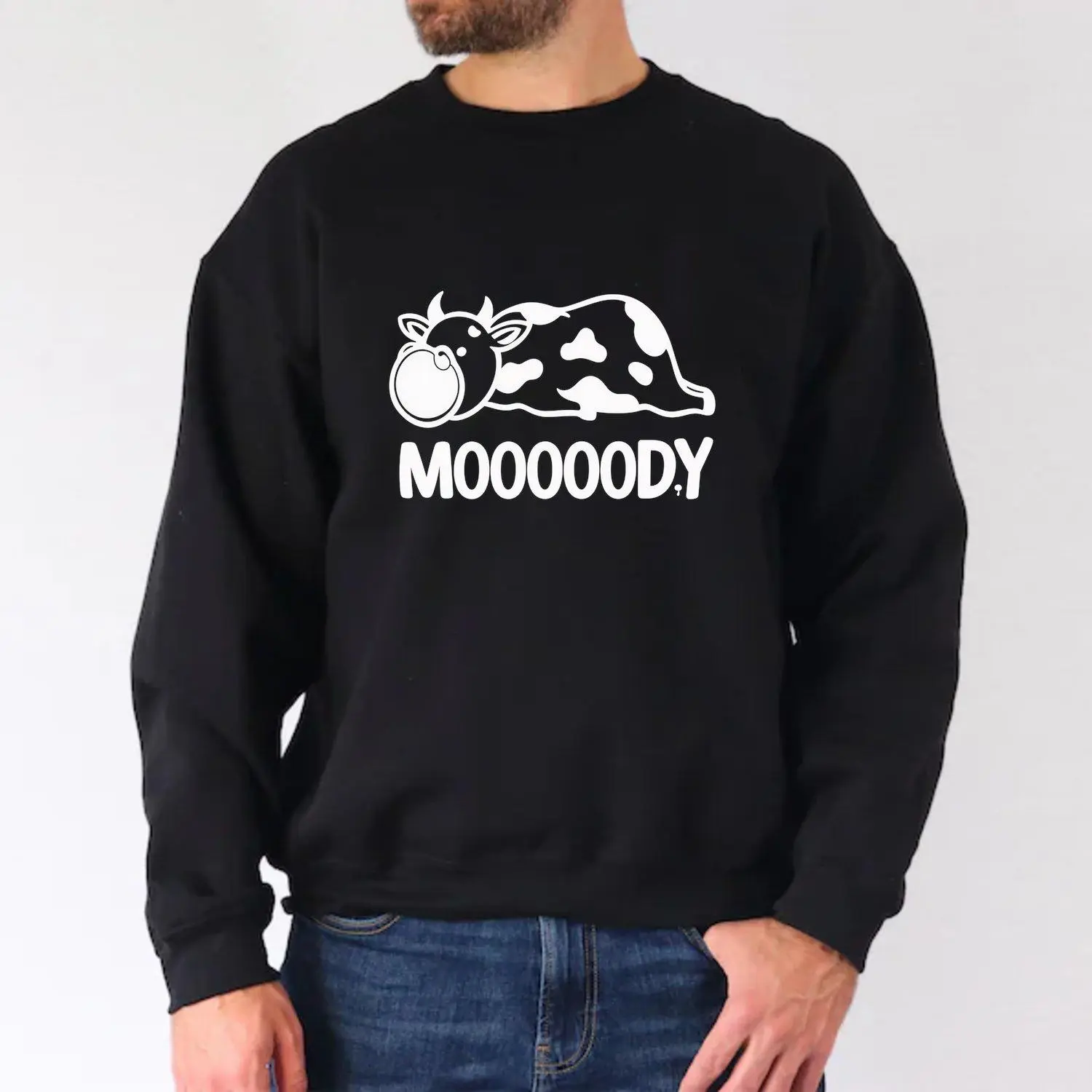 Men's Sports Sweatshirt Moody Highland Cow Cozy Hoodie Trendy Moody Highland Cow Hoodie Casual Loose Fit Streetwear Daily Wear Fleece Hoodie