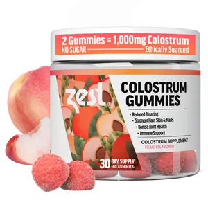 Zest Colostrum Gummies, 200+ Bioactives and High IgG for Gut Health, Stronger Immunity, Reduced Bloating, Healthier Skin, Hair & Nails, and Muscle Recovery. Ethically Sourced and Powered by Zest Cryoactive Preservation Technology. 60-Count.