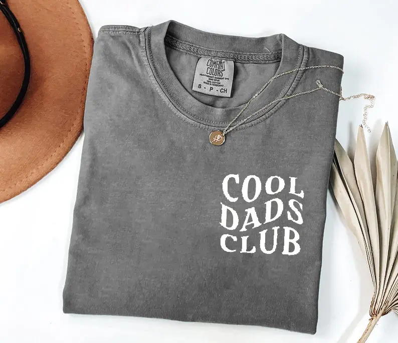 Comfort Colors Cool Dads Club Shirt Minimalist Pocket Print Fathers Day Gift for Dad Vintage Garment Dyed T Shirt