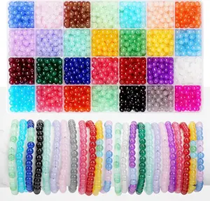 1680 pcs 6mm Crystal Beads for Making Jewelry - Round Friendship Bracelet Glass Beads, DIY Crafts, Pendant Bracelet Making Tools