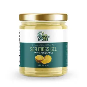 The People's Moss Shelf Stable Wildcrafted Sea Moss Gel With Pineapple 16 Oz Jar