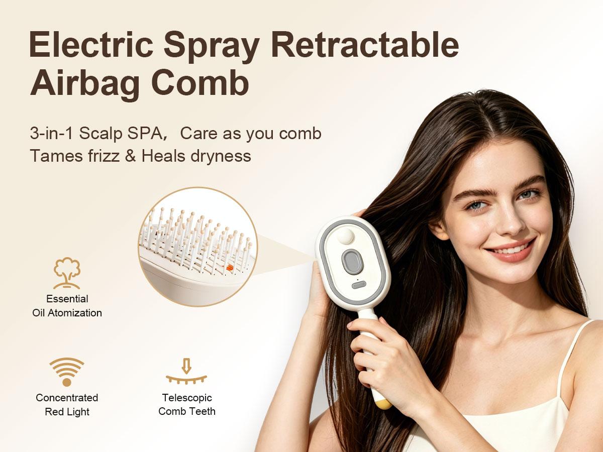 Cloudmades Electric Spray Air Cushion Massage Comb | Self-Cleaning Anti-Tangle | Essential Oil Mist Hair Care Comb | Anti-Static Volumizing Aromatherapy Comb Cloudmades Electric Spray Air Cushion Massage Comb | Self-Cleaning Anti-Tangle | Essential Oil Mist Hair Care Comb | Anti-Static Volumizing Aromatherapy Comb