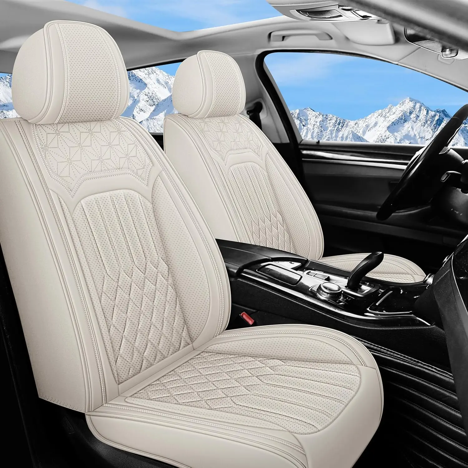 Seat Covers for Nissan Altima / Juke / Kicks / Leaf / Maxima / Murano / Rogue / Sentra / Versa / Xterra / Frontier / Ariya, Breathable Napa Leather Car Seat Covers, Waterproof Seat Protection Covers, Anti-Slip Car Seat Covers,Cars Accessories,Car Stuff
