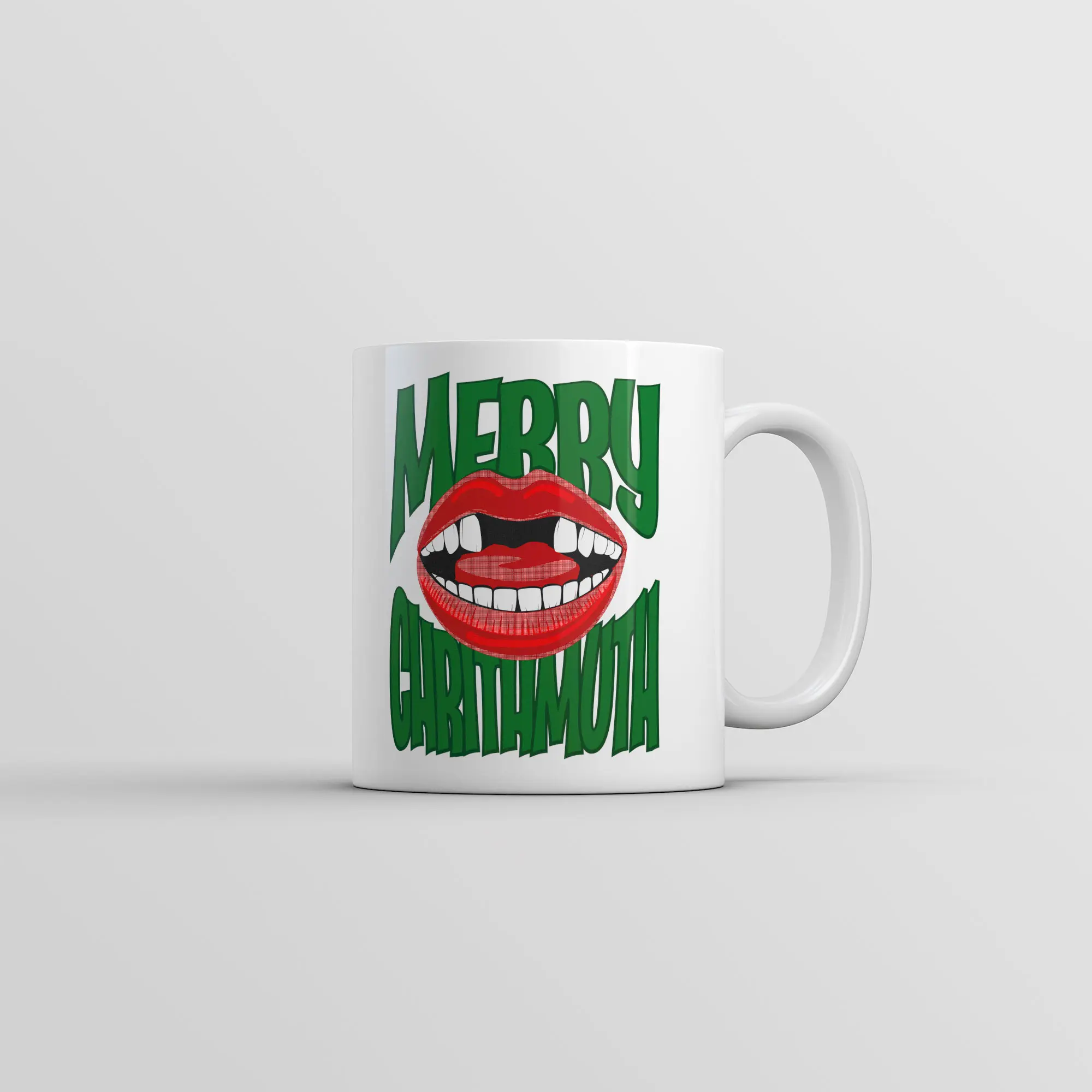 Merry Chrithmuth Mug Funny Novelty Christmas Gift Coffee Cup - 11oz Funny Coffee Mugs Ceramic Printed Drinkware Cup