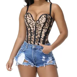 SHAPESHE Waist Trainer Shapewear for Women Leopard Printed One Piece Tummy Control Corset Top