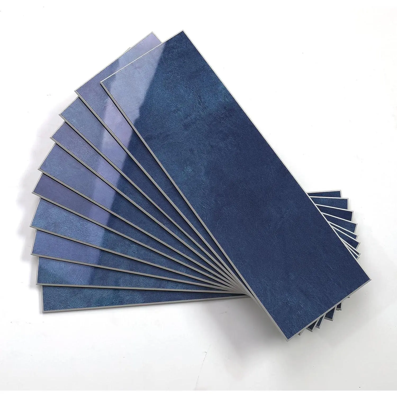 30 PCS Peel and Stick Backsplash Tile for Kitchen Bathroom Living Room, 3"x 9" Self-Adhesive Subway Tile, Imitation Glazed Handmade Tiles (Glossy Navy Blue)