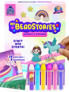 Purple Ladybug Beadstories Bead painting & Storytelling Craft Kit, Screen-free creativity for kids, no-mess, low-prep, everything you need included. Keeps kids busy and having fun while expressing themselves - a gift you'll be proud to give!
