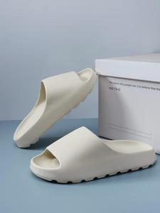 men's casual plain color slides, comfortable breathable non-slip slippers, shower shoes,  summer casual comfortable home slippers for indoor & outdoor wear, boy