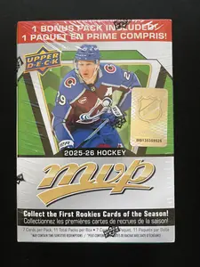 Upper Deck 2025-26 MVP Hockey Blaster Box with 1 Bonus Pack Included Collect First Rookies Cards of the Season