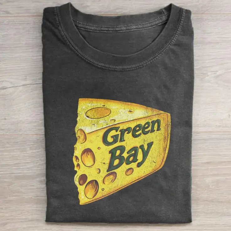 Green Bay Football Mascot Vintage Graphic Tees, Packers Tshirt, Cheese T-Shirt, Unisex Funny Rugby Gift Shirts Top Menswear Womenswear Streetwear