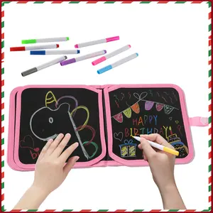1 Count Children's Blackboard Book, Portable Drawing Book, Washable and Reusable Writing Board, Children's Writing Drawing Book, Kindergarten Learning Graffiti Book for Boys and Girls Gift, Thanksgiving Gift