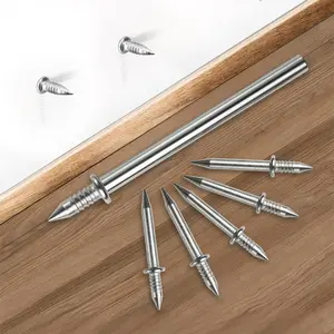 100/200PCS Invisible Finish Nails for Baseboards, Double Head Trim Nails, Seamless Non-Marking Carbon Steel Nails for DIY Projects