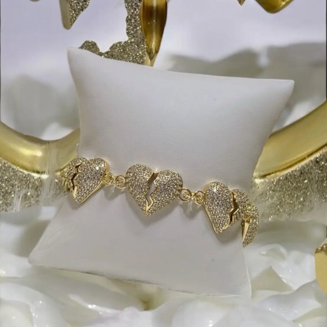 Santiago jewerly #101 bracelet heart 14 k gold plated