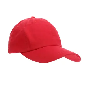 PAGE and TUTTLE Mens Solid Washed Twill Cap Casual Casual Cap - Red