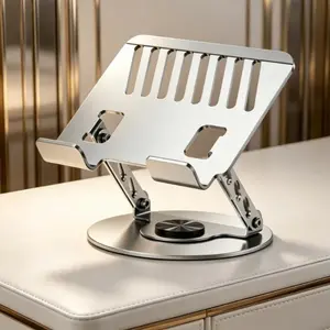 Anti-Slip Rotating Laptop Stand Durable Carbon Steel Foldable Riser 360° Swivel Height Adjustable for Work Study Portable Multi-Scene Application