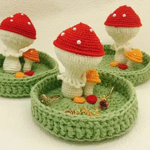 Adorable Mushroom Crochet Jewelry Dish , Handmade Jewelry Storage,Jewelry Holder,Perfect for Storage and Décor