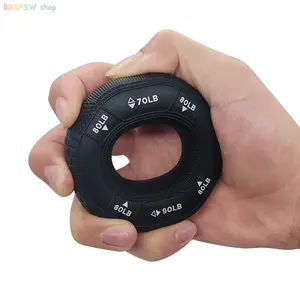 Silicone Ring-Shape Hand Grip Strengthener - Adjustable 20-90LB Gym Gripper for Finger, Forearm Strength Training & Carpal Pain Relief