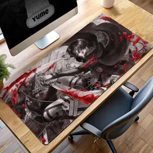 Attack On Titan Gaming Mouse Pad, Levi Ackerman Desk Mat, AOT Anime Gift, Survey Corps Mouse Pad, Large Desk Mat For Gamers & Office Setup