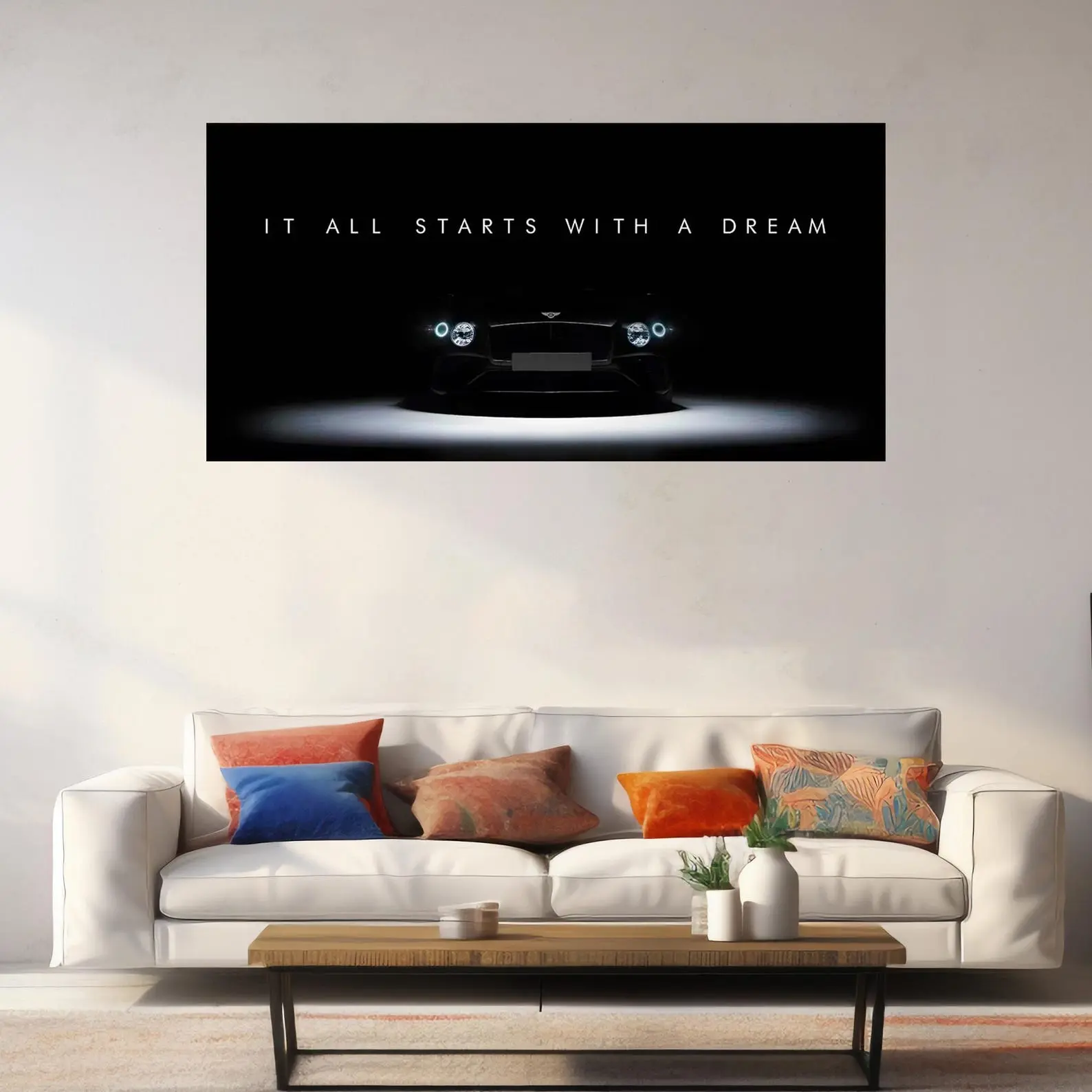 Bentley Poster, Luxury Car Wall Art, Dream Big Quote, Success Motivation Inspirational Quality Paper, Sports Car Poster, Dream Big Quote