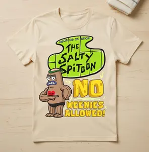 SpongeBob Salty Spitoon No Weenies Allowed Gym T Shirt, Salty Humor Quote Tee, Gift for Meme Lovers