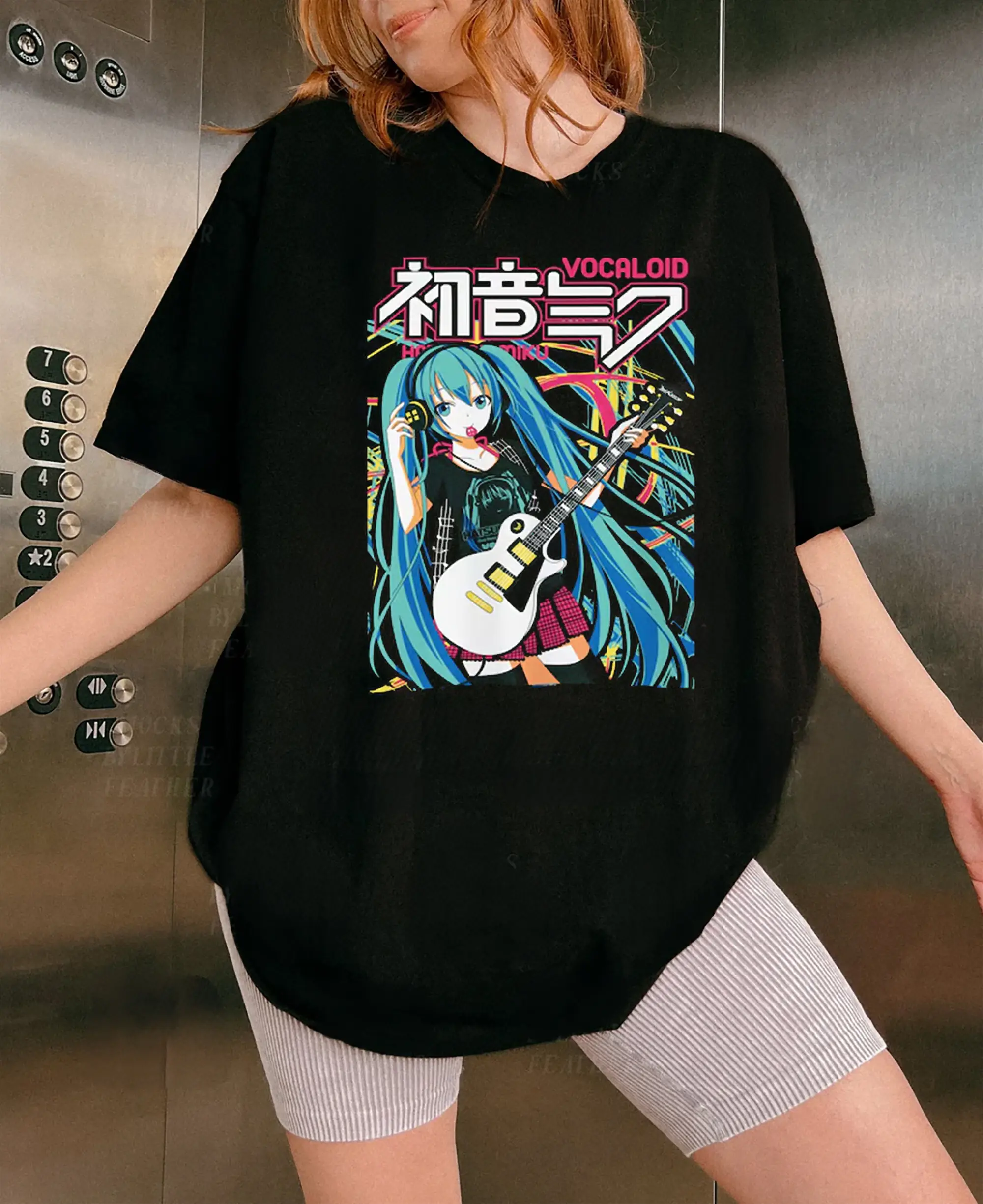 Hatsune Miku T-Shirt Anime Manga Shirt Anime Lovers Shirt Fire Style Anime Girl Kawaii Project Diva Vocaloid Shirt