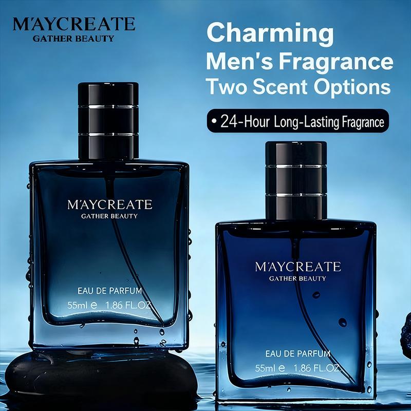 Maycreate Men's Eau De Toilette 55ml Azure Sea Salt Freshness Knight Woodsy Deep Scent EDP Perfume Spray for Spring Summer Outings Aromatic Citrusy Fragrance