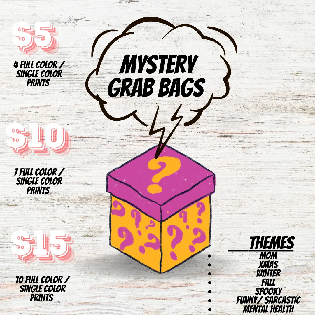 Mystery packs Screen print transfers, full color and single color Mystery packs Screen print transfers, full color and single color