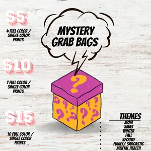 Mystery packs Screen print transfers, full color and single color