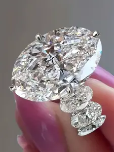 1 PC Luxury Cubic Zirconia Ring For Women For Wedding Engagement Party Jewelry Valentine's Day Gift