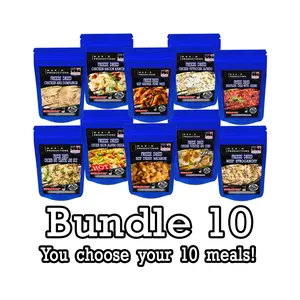 MAK D Productions Freeze Dried Meal Pouches - Set of 10 for only $13.50 each - Gourmet Recipes by a Sullivan University (Louisville, Kentucky) Culinary Chef Graduate - NEVER BLAND TASTING - MADE IN THE USA