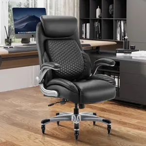 COLAMY Ergonomic Office Chair Ultimate Comfort Multifunctional 115° Tilt Reclining Heavy-Duty Bonded Leather 300 lbs Capacity with Adjustable Lumbar Support & Rocking Function