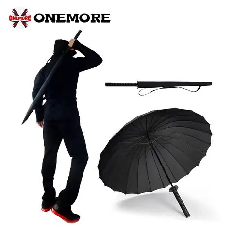 DKD Samurai Umbrella Metal Steel Windproof Semi-automatic Ninja Samurai Umbrella,Perfect Halloween gifts(24 Bone)